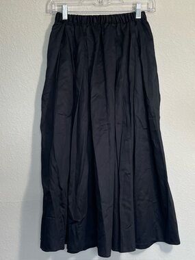 H&M Black 100% Cotton Midi Skirt Womens XS Goth Witchy Dark Romantic